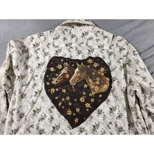 7 Diamonds Western Shirt Mens‎ XXXL Equestrian Floral Horses Rodeo Cowboay L/S